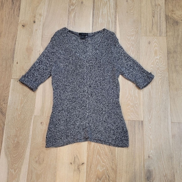 Calvin Klein Jeans brown/grey/cream marled vneck 3/4 short sleeve sweater size L - Picture 4 of 8